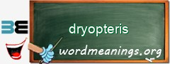 WordMeaning blackboard for dryopteris